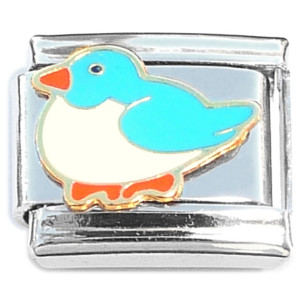 Cute Bird Blue White Italian Charm