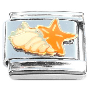 Seashell and Starfish Sea Star Italian Charm Seashell and Starfish Sea Star Italian Charm