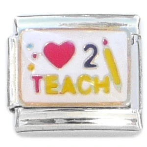 Heart Love To Teach Italian Charm