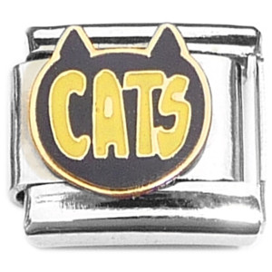 Cats Word Feline Face Silhouette Italian Charm Cats Word Feline Face Silhouette Italian Charm