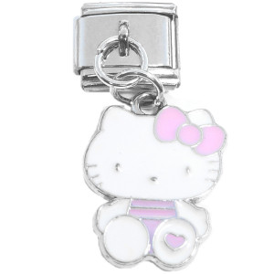 Pink Bow Hello Kitty Dangle Italian Charm