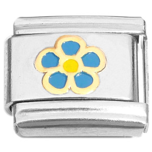 Cute Little Blue Flower Italian Charm Cute Little Blue Flower Italian Charm