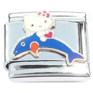 Hello Kitty Riding Dolphin Italian Charm