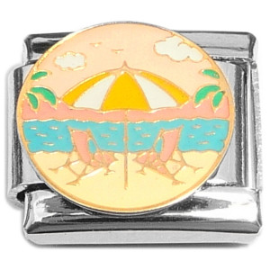 Ocean Scene Umbrella Beach Chairs Italian Charm