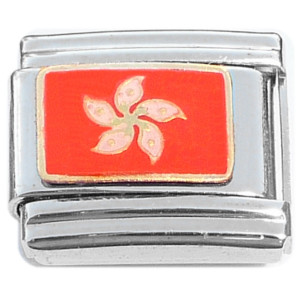 Swirling Flower Design Hong Kong Inspired Italian Charm