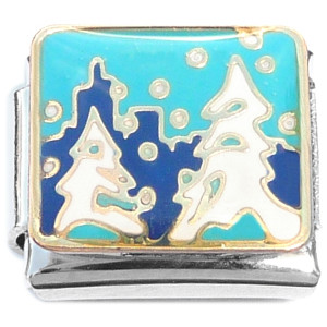 Snowy Trees Winter Snowflakes Italian Charms Snowy Trees Winter Snowflakes Italian Charms