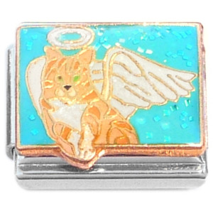 Orange Cat Wings Cloud Halo Italian Charm