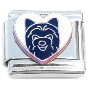 Scottie Scottish Terrier White Heart Dog Italian Charm Scottie Scottish Terrier White Heart Dog Italian Charm