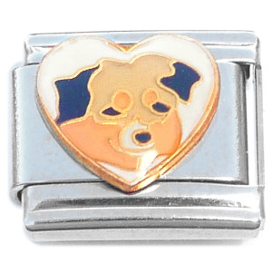 Australian Terrier White Heart Dog Italian Charm Australian Terrier White Heart Dog Italian Charm