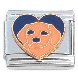 Labrador Retriever Puppy Black Heart Dog Italian Charm
