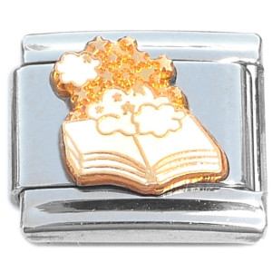 White Book Magic Clouds Stars Fantasy Italian Charm