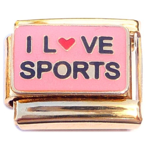 I Love Sports Goldtone Base Italian Charm I Love Sports Goldtone Base Italian Charm