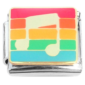 Music Note Rainbow Background Italian Charm
