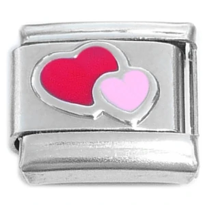 Cute Red Pink Hearts Italian Charm