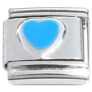 Cute Blue Heart Italian Charm