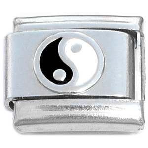 Black White Yin Yang Italian Charm Black White Yin Yang Italian Charm