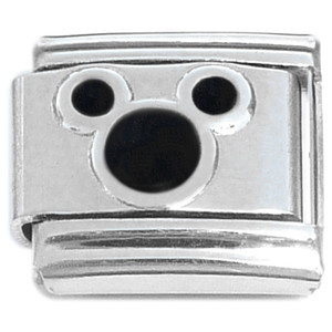 Mouse Ears Black Italian Charm