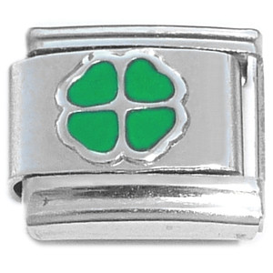 Four Leaf Clover Green Italian Charm Four Leaf Clover Green Italian Charm