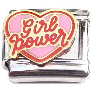 Girl Power Heart Italian Charm Girl Power Heart Italian Charm