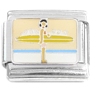 Surfer Girl Birds Surfboard Italian Charm