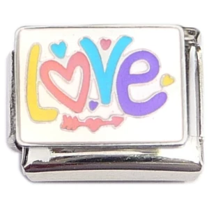Love Hearts Arrow Colorful Italian Charm