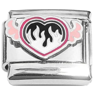 Love Fire Flames Wings Italian Charm