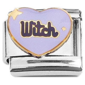 Witch Heart Purple Italian Charm