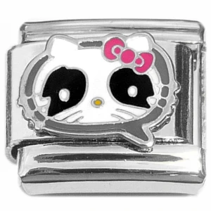 Cat Rock Star Pink Bow Italian Charm