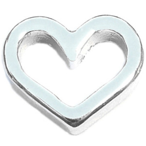 Silvertone Open Heart Floating Locket Charm Silvertone Open Heart Floating Locket Charm
