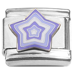 Purple Star Burst Layers Italian Charm