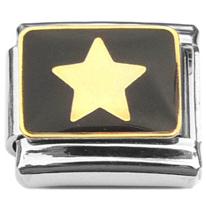 Star on Black Italian Charm Star on Black Italian Charm