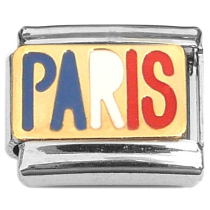 Paris France Blue White Red Italian Charm