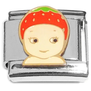 Cute Strawberry Angel Italian Charm