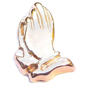 Goldtone Praying Hands Floating Locket Charm Goldtone Praying Hands Floating Locket Charm