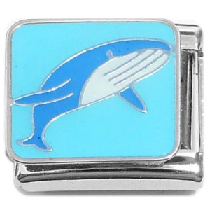 Whale Swimming Blue Ocean Italian Charm