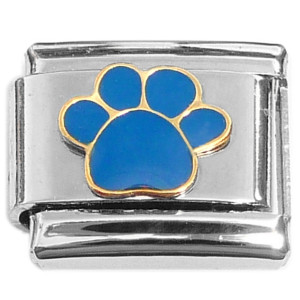 Blue Animal Paw Print Italian Charm