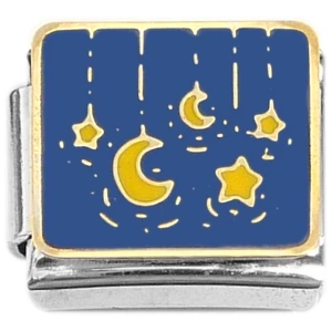 Hanging Stars Moon Italian Charm