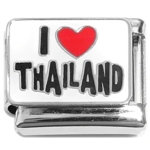 I Love Thailand Red Heart Italian Charm