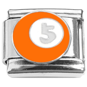 Orange Five Ball Pool Billiards Italian Charm Orange Five Ball Pool Billiards Italian Charm