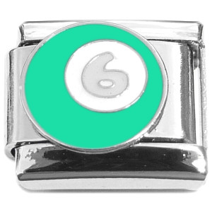 Green Six Ball Pool Billiards Italian Charm Green Six Ball Pool Billiards Italian Charm