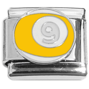 Yellow Nine Ball Pool Billiards Italian Charm Yellow Nine Ball Pool Billiards Italian Charm