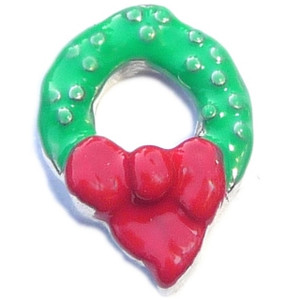 Christmas Wreath Floating Locket Charm Christmas Wreath Floating Locket Charm