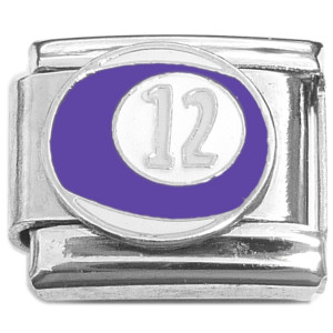 Purple Twelve Ball Pool Billiards Italian Charm