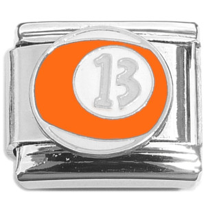 Orange 13 Ball Pool Billiards Italian Charm
