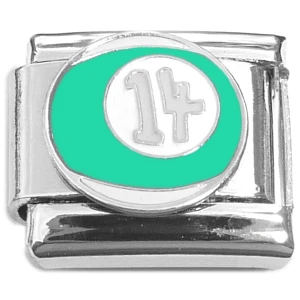 Green Fourteen Ball Pool Billiards Italian Charm