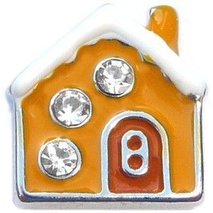 Gingerbread House Floating Locket Charm Gingerbread House Floating Locket Charm