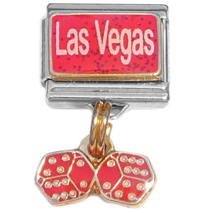 Las Vegas Dangle Red Italian Charm