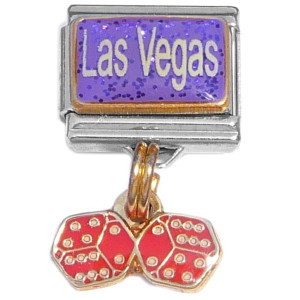 Las Vegas Dangle Purple Italian Charm