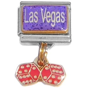 Las Vegas Dangle Purple Italian Charm