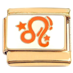 Leo Zodiac Sign Goldtone Base Italian Charm Leo Zodiac Sign Goldtone Base Italian Charm
